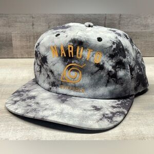 Naruto Shippuden Collection Black Gray Tie Dye Snapback Hat